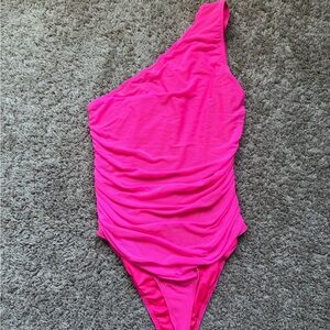 Vibrant Pink One-Shoulder Bodysuit